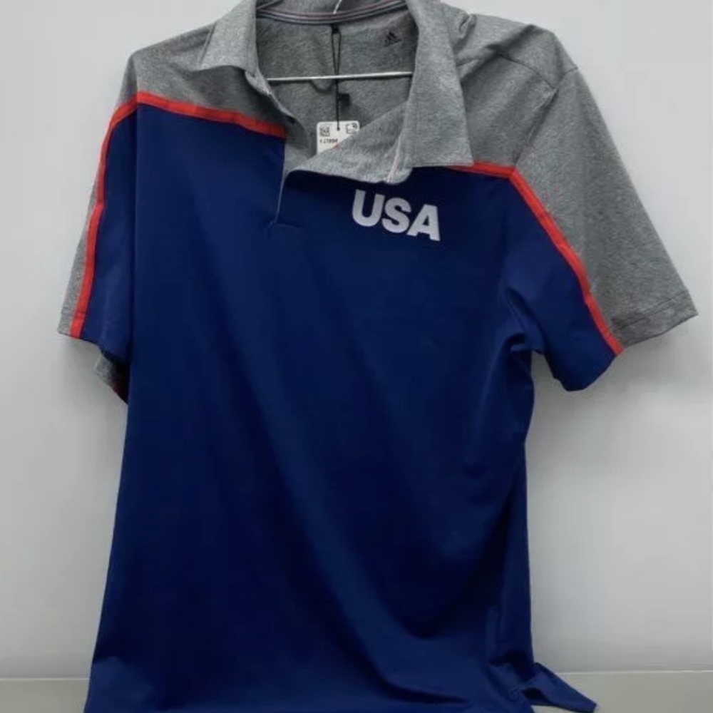 Adidas Ultimate365 USA Golf Polo Shirt, Dark Blue/Grey Size Large NWT MSRP $70 - Picture 3 of 5